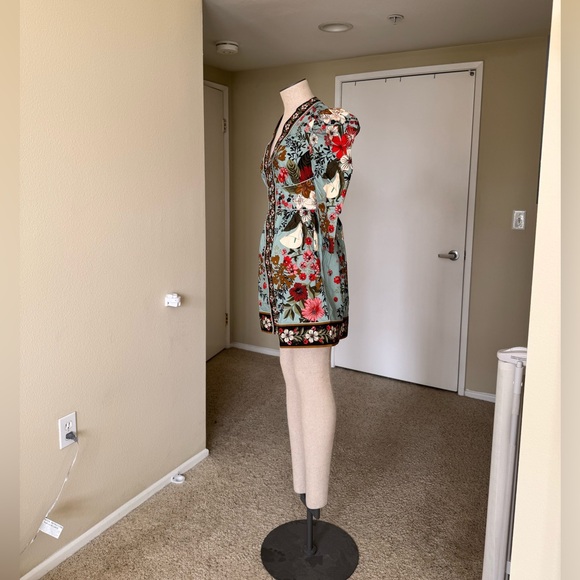 Farm Rio Blue Beauty Bouquet Mini Dress XS NWT - Picture 4 of 12